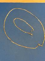 Massief gouden collier en armbandje., Ophalen of Verzenden, Gebruikt, Goud