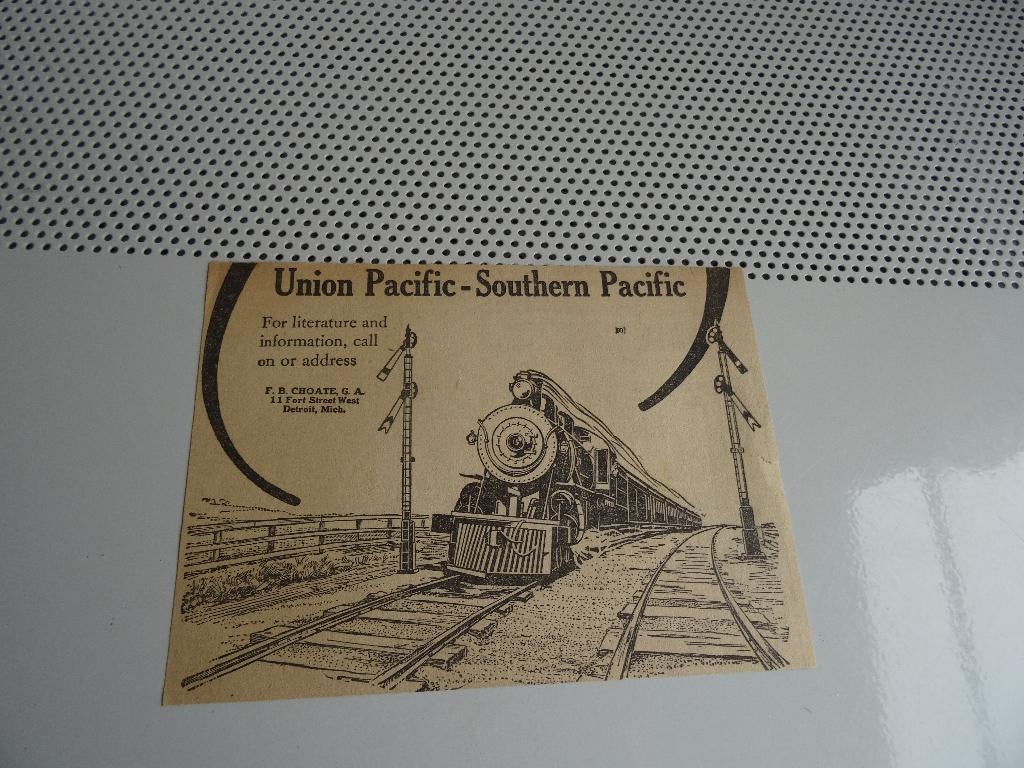Union Pacific -Southern Pacific reclame uit oude krant USA, Verzamelen, Tijdschriften, Kranten en Knipsels, Ophalen of Verzenden