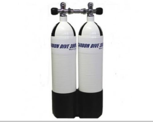 NIEUWE duikflessen dubbel 12 liter 232 bar, Watersport en Boten, Ophalen of Verzenden, Nieuw, Duikfles