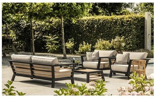 Loungeset Guiño van €6.696,- voor €2.999,-, Tuin en Terras, Tuinsets en Loungesets, Ophalen of Verzenden, Teakhout, Bank