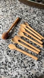 Honinglepel en houten lepeltjes ongebruikt, Ophalen of Verzenden, Zo goed als nieuw