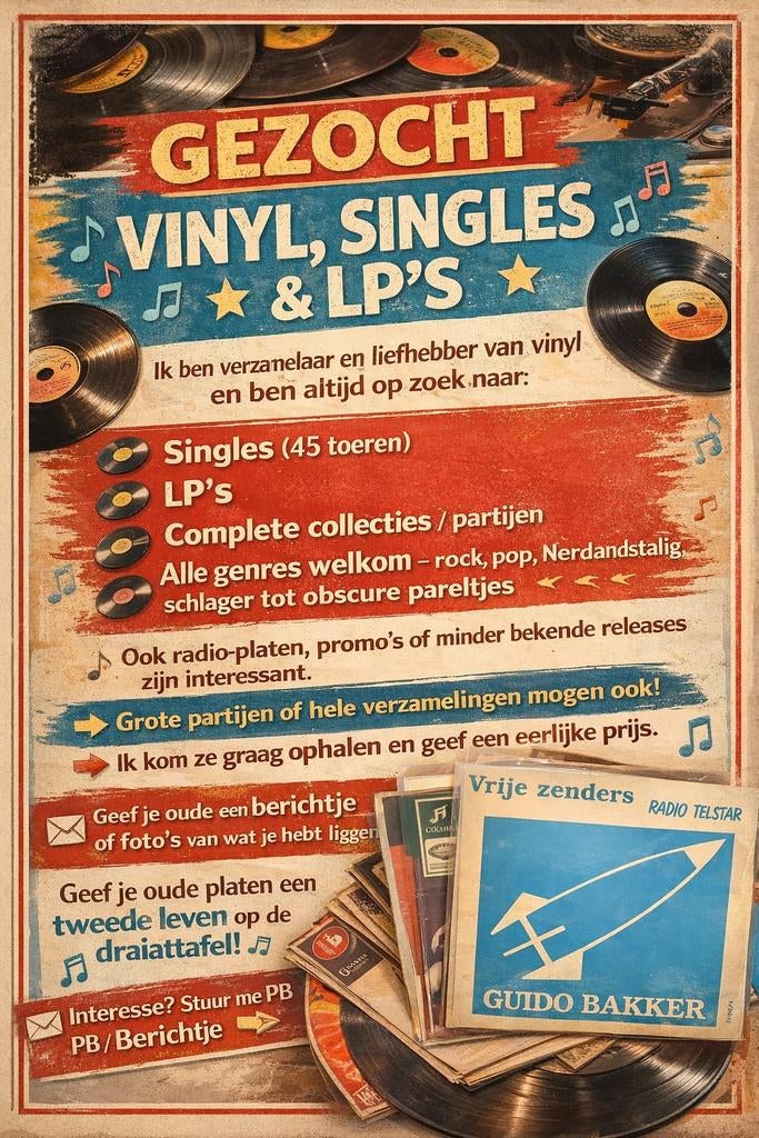 GEZOCHT: VINYL, SINGLES & LP’s, Ophalen of Verzenden, Gebruikt, Nederlandstalig