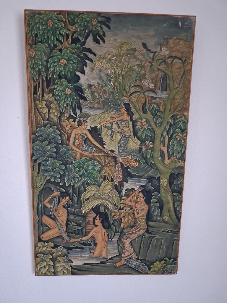 Traditioneel Balinees schilderij, Antiek en Kunst, Kunst | Niet-Westerse kunst, Ophalen