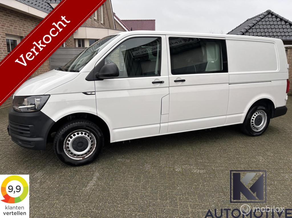 Volkswagen Transporter 2.0TSI L2 Dubbel Cabine|Benzine|6-per, Auto's, Bestelauto's, Voorwielaandrijving, Stof, Euro 6, 4 cilinders
