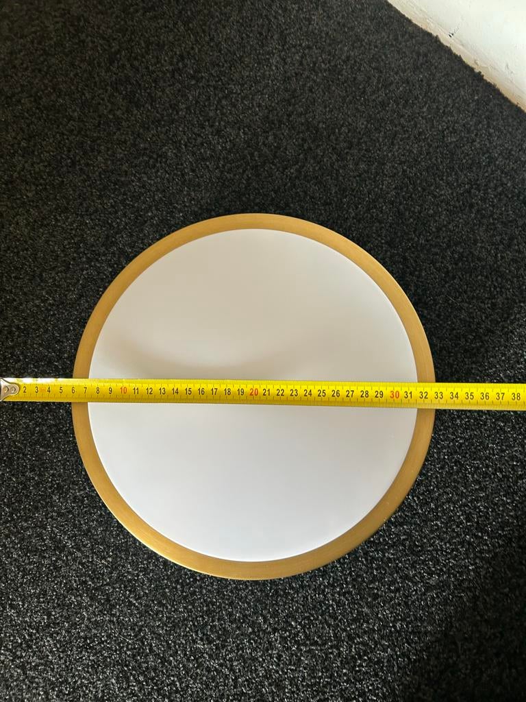 Plafondlamp plafonnière metaal goud en wit, Ophalen of Verzenden, Gebruikt, Metaal