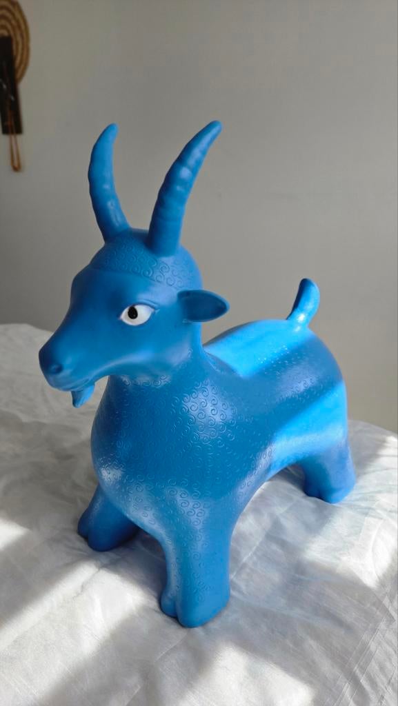 Blauwe springdier, springgeit voor kinderen skippy, Ophalen, Gebruikt