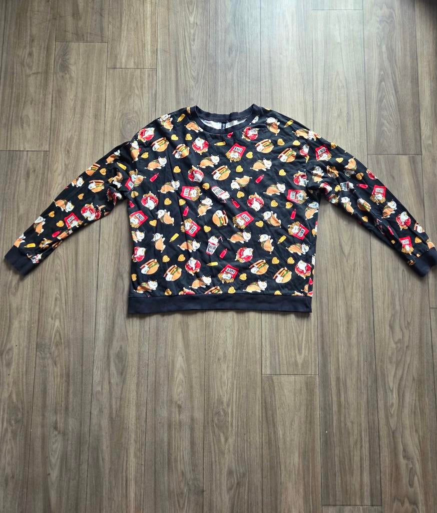 Leuke trui met schattige katten print in maat XL, Zwart, H&M Divided, Maat 46/48 (XL) of groter, Ophalen of Verzenden