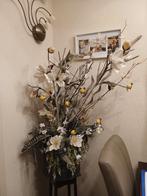 Kunst bloemstuk met verlichting en pot, Ophalen of Verzenden, Zo goed als nieuw