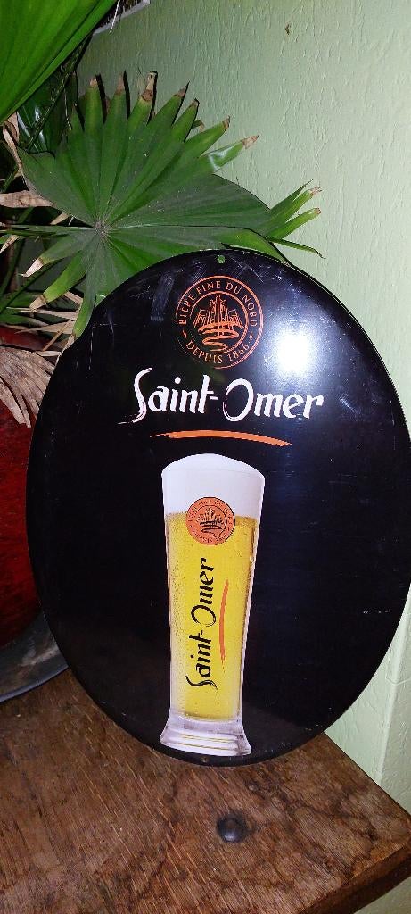 authentiek reclamebord Saint-Omer bier, Verzamelen, Ophalen of Verzenden, Nieuw, Reclamebord, Plaat of Schild, Overige merken