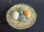 Natuurstenen eitjes in Boheems kristal schaaltje, Ophalen of Verzenden