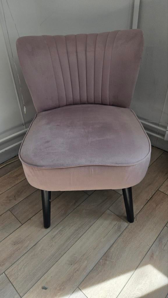 Paars fluwelen fauteuil - Zo goed als nieuw, Ophalen, Overige kleuren, Modern, Elegant, Zo goed als nieuw