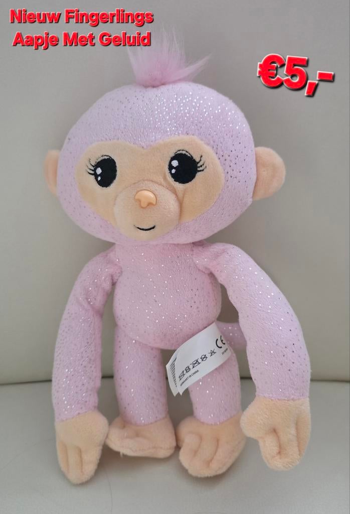 Fingerlings Aap Licht Roze Met Glitter en Geluid, Ophalen of Verzenden, Nieuw, Overige typen