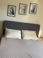 Leuke Ikea Boxspring grijs stof, Ophalen, Gebruikt, Tweepersoons, Grijs