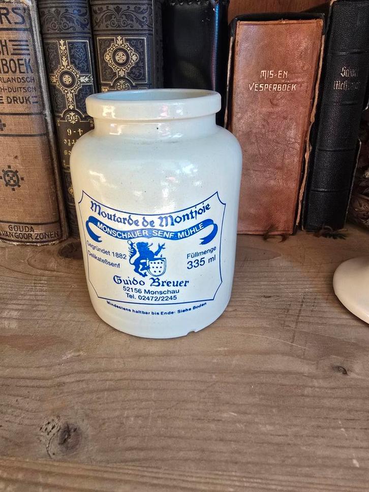 Oude Mosterdpot "Moutarde de Montjoie" - Guido Breuer, Antiek en Kunst, Antiek | Woonaccessoires, Ophalen of Verzenden