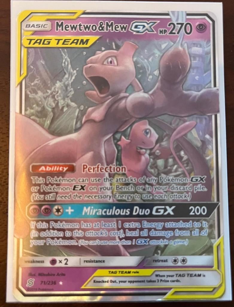 Mewtwo & Mew GX, Verzenden, Zo goed als nieuw, Losse kaart, Foil