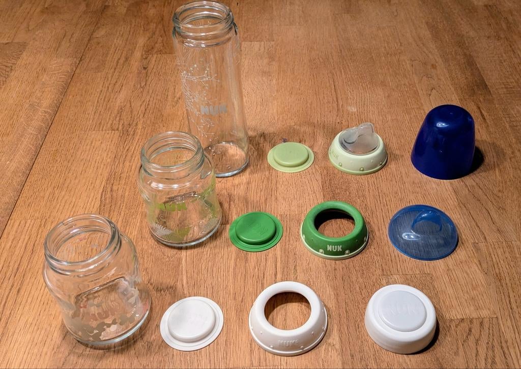 NUK Baby Flessen Set - Glazen Flessen met Accessoires, Ophalen of Verzenden