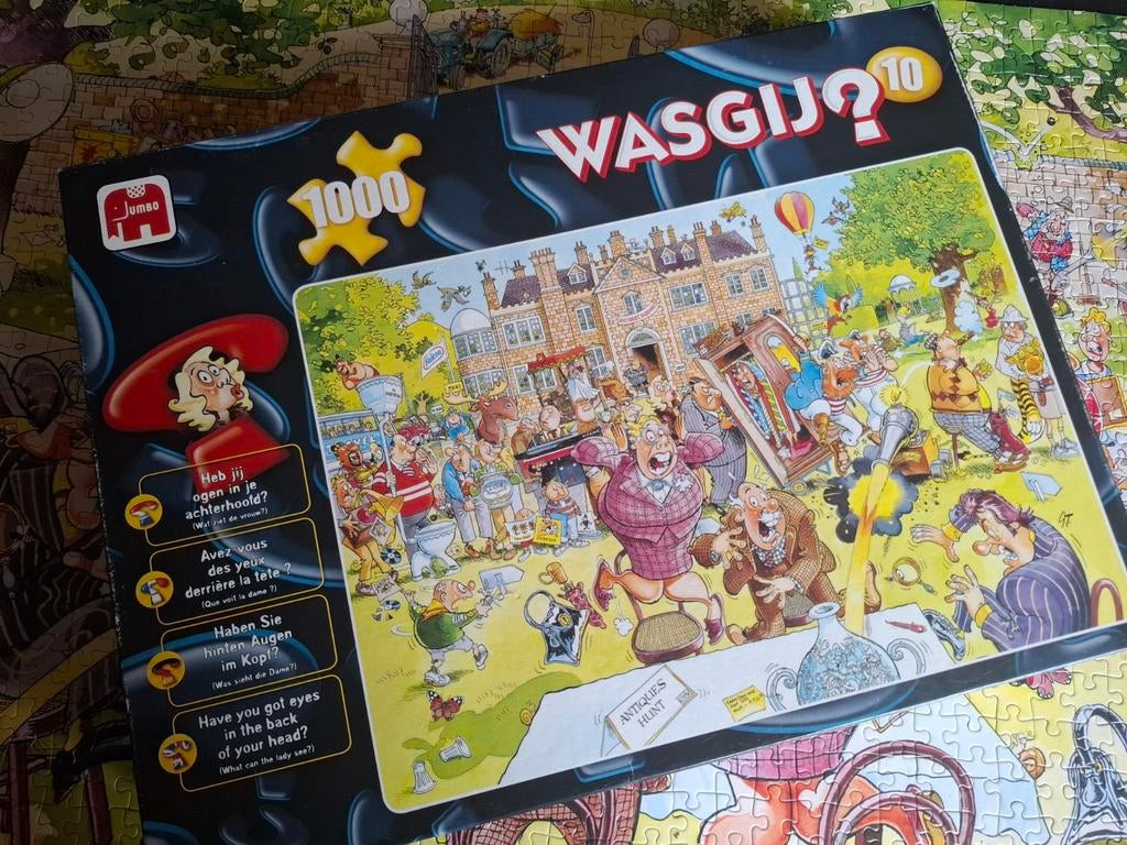Wasgij 1000 stukjes - Antiek jacht!, Hobby en Vrije tijd, Denksport en Puzzels, Ophalen of Verzenden, 500 t/m 1500 stukjes, Zo goed als nieuw