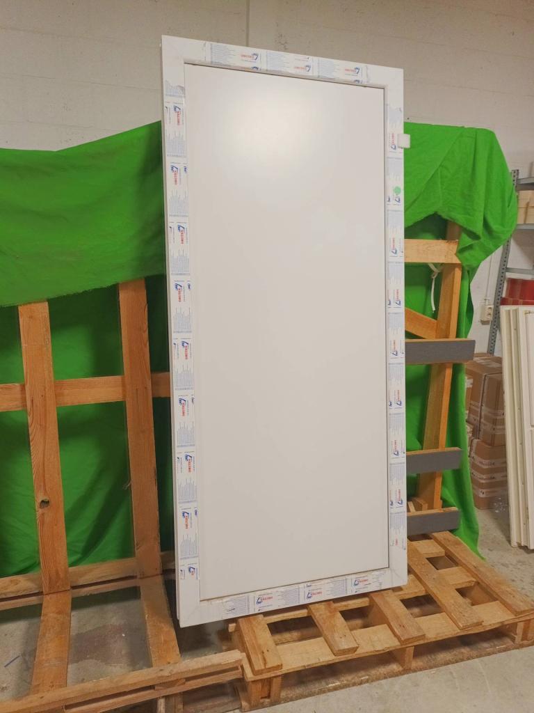 Kunststof Vast kozijn  b92,4 x h203,8 cm Wit  -91-, Kunststof, Gebruikt, Raamkozijn, Niet ingevuld