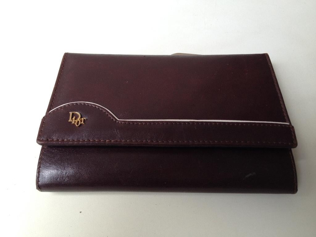 Christian Dior lederen dames portemonnee (origineel), Ophalen of Verzenden, Gebruikt, Bruin, Leer