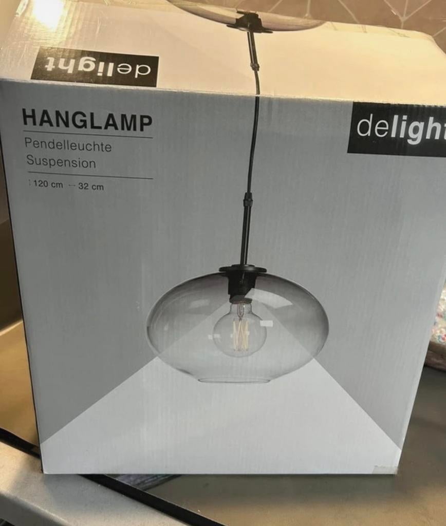Nieuwe delight hanglamp, 50 tot 75 cm, Nieuw, Ophalen of Verzenden, Glas
