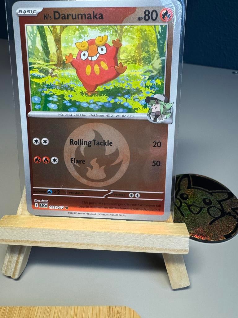 Pokemon kaart: N's Darumaka - 032/217, Ophalen of Verzenden, Zo goed als nieuw, Losse kaart