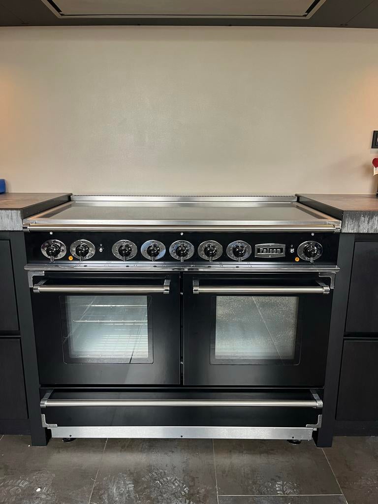 Falcon Inductie Fornuis met Afzuigkap - Zwart, Witgoed en Apparatuur, Fornuizen, Ophalen, Hete lucht, 60 cm of meer, Zo goed als nieuw