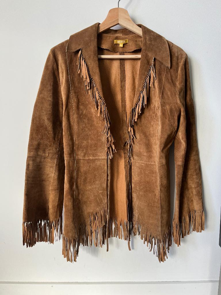 Vintage jas André maat m, Maat 38/40 (M), Bruin, André, Ophalen of Verzenden