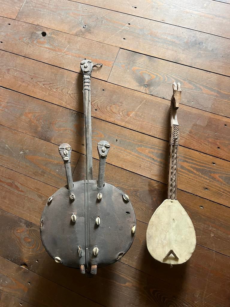 2 Afrikaanse snaarinstrumenten - Kora en N'goni, Ophalen of Verzenden, Gebruikt