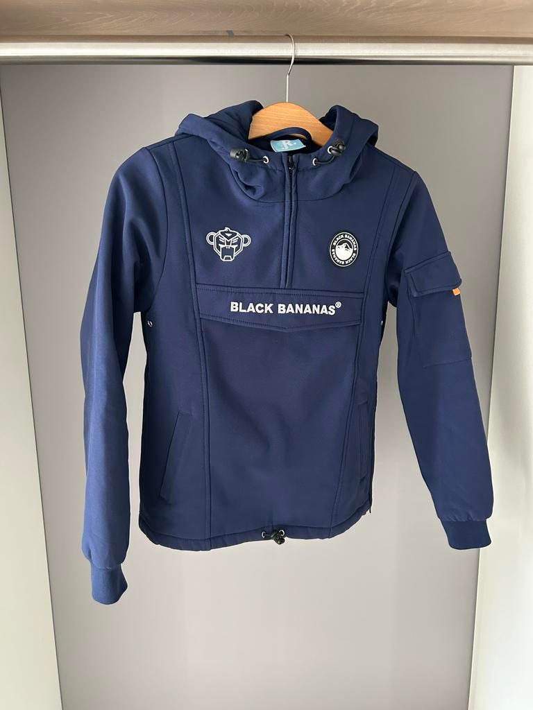 Zeer mooie donkerblauwe softshell jas Black Bananas mt 164!, Ophalen of Verzenden, Zo goed als nieuw, Jongen, Jas