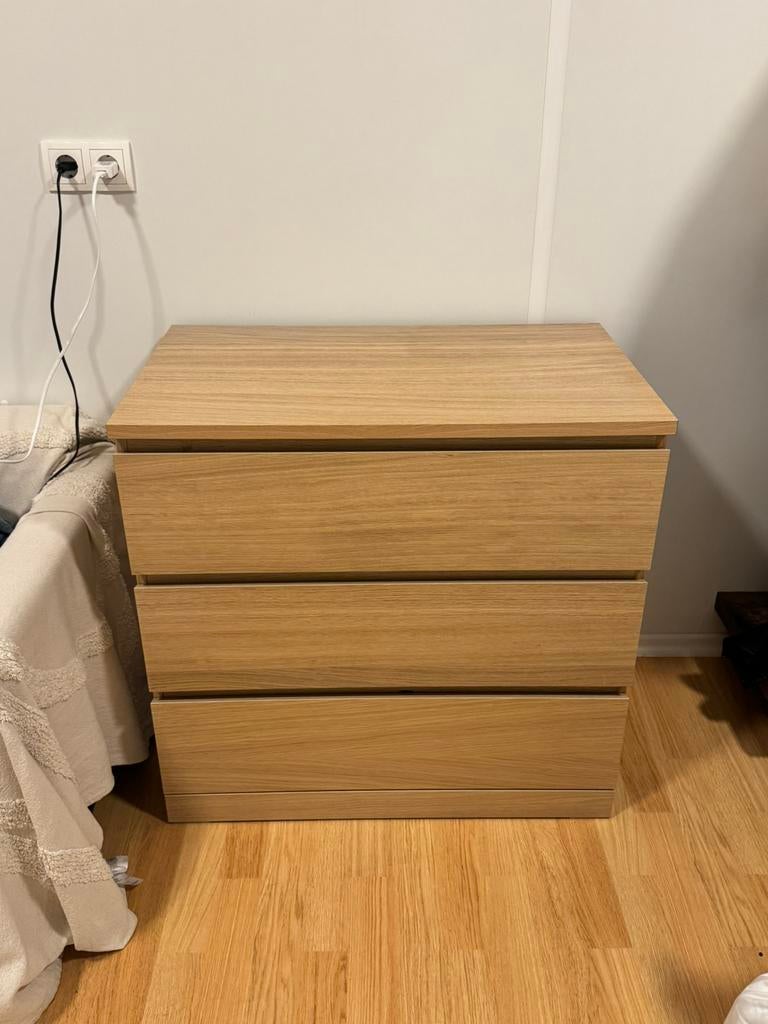 Ikea malm, Huis en Inrichting, Kasten | Ladekasten, Ophalen, Gebruikt, Eikenhout, 50 tot 100 cm