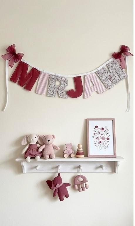 Stoffen Naamslinger -Geboorteslinger- kraamcadeau, Kinderen en Baby's, Kinderkamer | Inrichting en Decoratie, Nieuw, Wanddecoratie