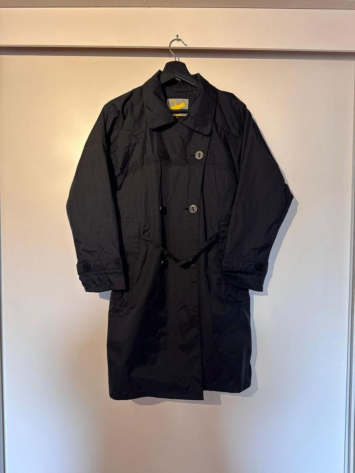 Zwarte lange regenjas van guy cotten maat XS/M, Kleding | Dames, Jassen | Zomer, Zo goed als nieuw, Maat 38/40 (M), Zwart, Ophalen of Verzenden