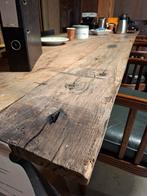 Eiken Wagonplanken Tafel - 268x92x75cm, Ophalen, Rechthoekig, 200 cm of meer, 50 tot 100 cm