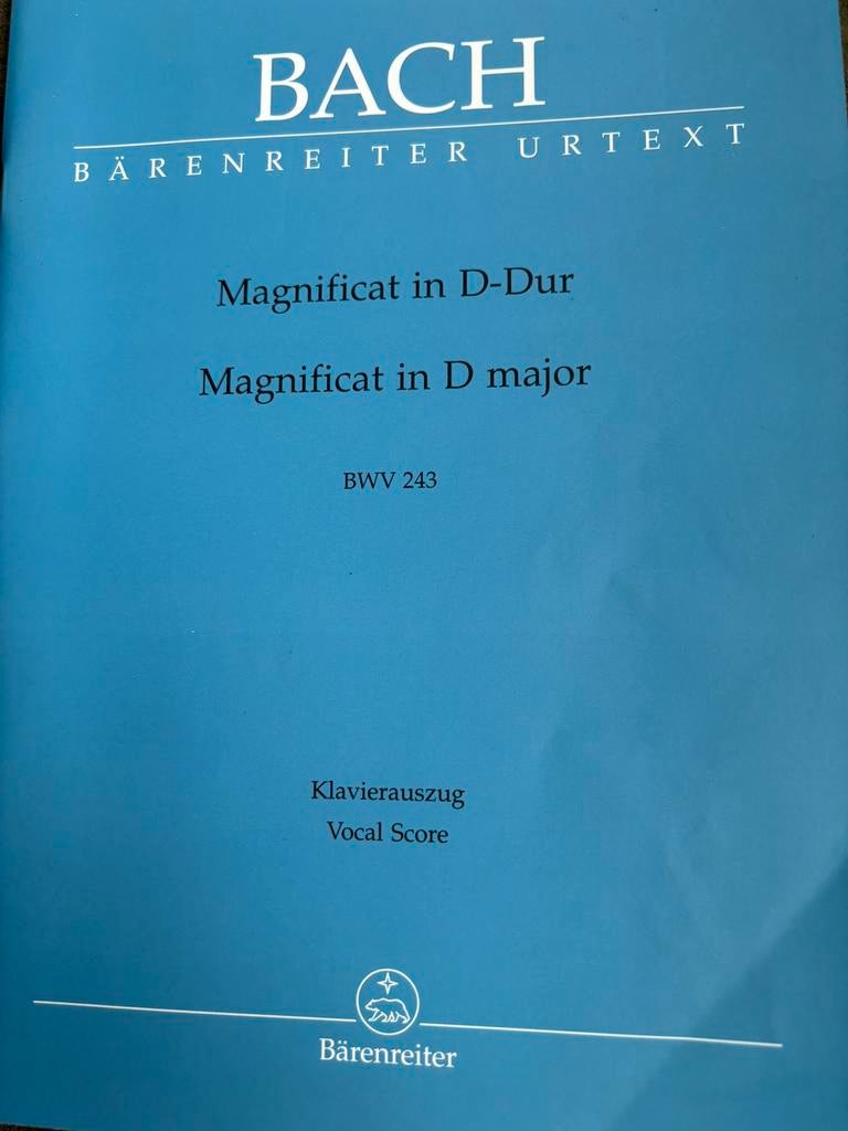 BACH MAGNIFICAT IN D-DUR BVV243 BARENREITER KLAVIERAUSZUG, Gebruikt, Klassiek, Ophalen of Verzenden, Keyboard
