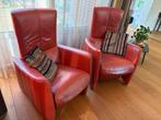 2 Hukla leren relax fauteuils, Ophalen, Gebruikt, Leer, 75 tot 100 cm