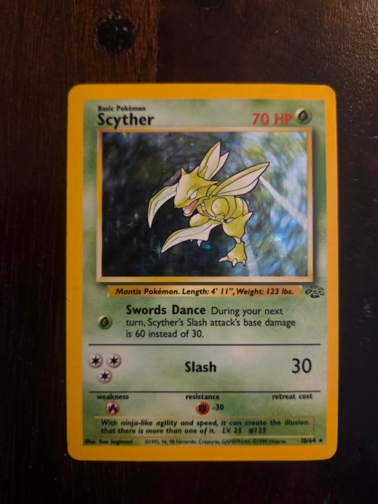 Pokemon Scyther Jungle, Ophalen of Verzenden, Gebruikt, Losse kaart