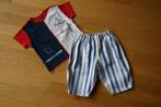 Setje zomers gestreept jeans broekje + shirtje; mt 68, Ophalen of Verzenden, Zo goed als nieuw, Jongetje, Setje