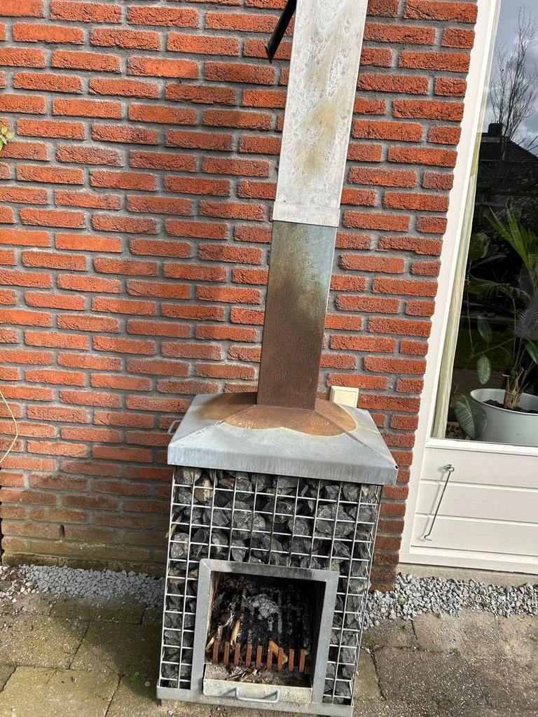 Tuinhaard / Buitenhaard met stenen vulling, Tuin en Terras, Tuinhaarden, Gebruikt, Ophalen