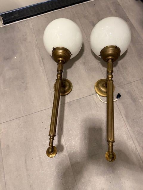Mooie set Art Deco wandlampen  Prijs = Per stuk, Ophalen, Gebruikt, Glas, Gispen New York