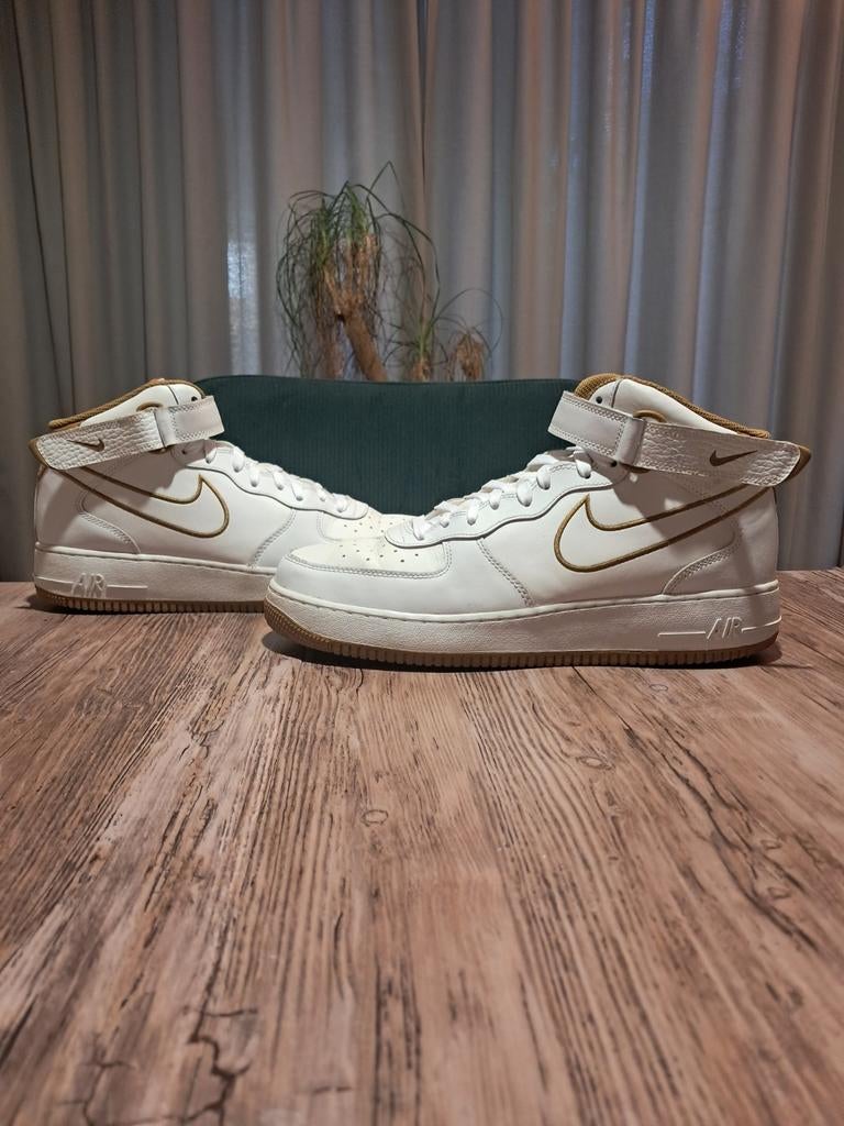 Nike Air Force 1 High 'White Bronze' Size 46, Wit, Nike, Ophalen of Verzenden, Sneakers of Gympen