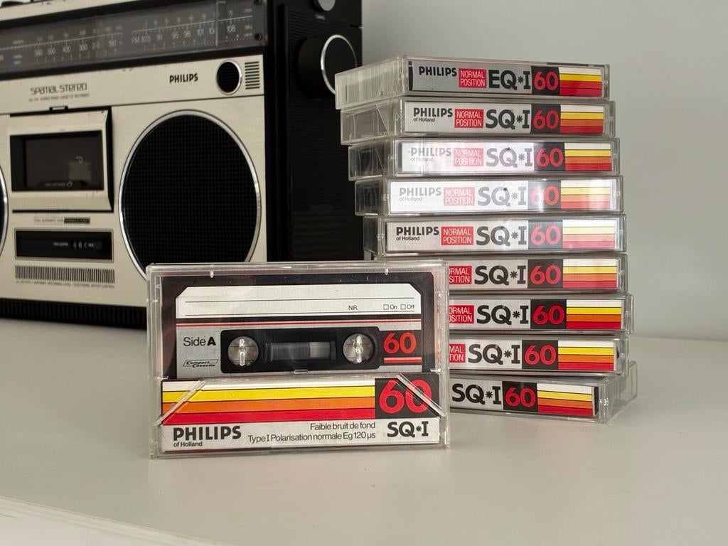 10 Philips cassettebandjes 60 min Type I - Goede staat, Gebruikt, 2 t/m 25 bandjes, Overige genres, Ophalen of Verzenden