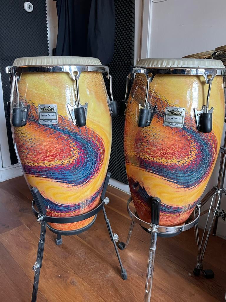 Remo Jimmy Morales Conga Set - Zo goed als nieuw, Muziek en Instrumenten, Percussie, Ophalen, Zo goed als nieuw, Trommel