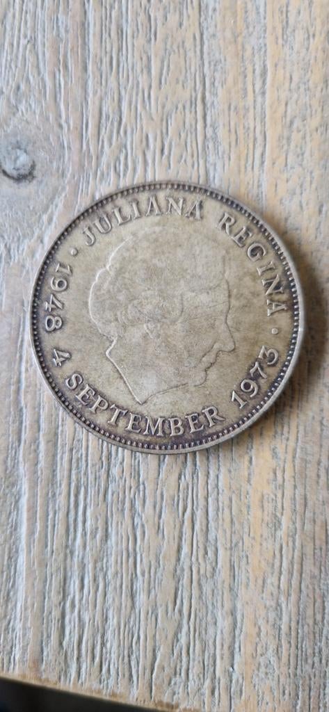 Zilveren tientje Juliana 1973, Postzegels en Munten, Munten | Nederland, Ophalen of Verzenden