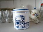 Oude voorraadpot Delfts blauw Scania en DAF vrachtwagen, Ophalen, Zo goed als nieuw, Gebruiksvoorwerp