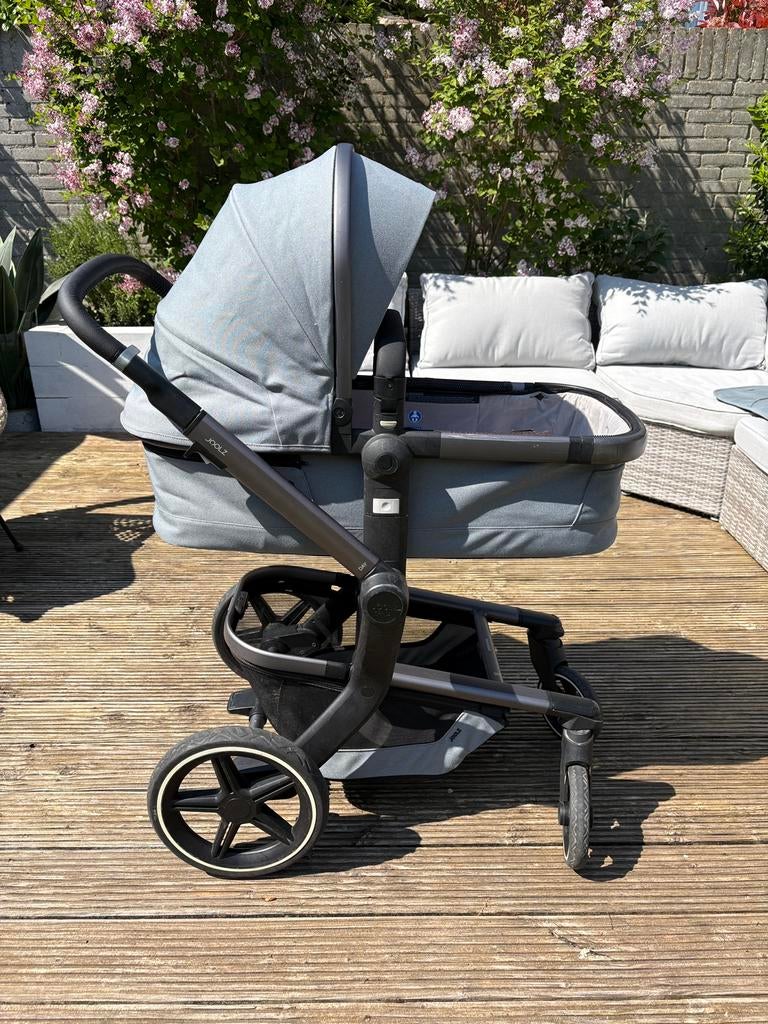 Joolz Day plus in Modern Blue met donker frame, Gebruikt, Combiwagen, Verstelbare duwstang, Ophalen