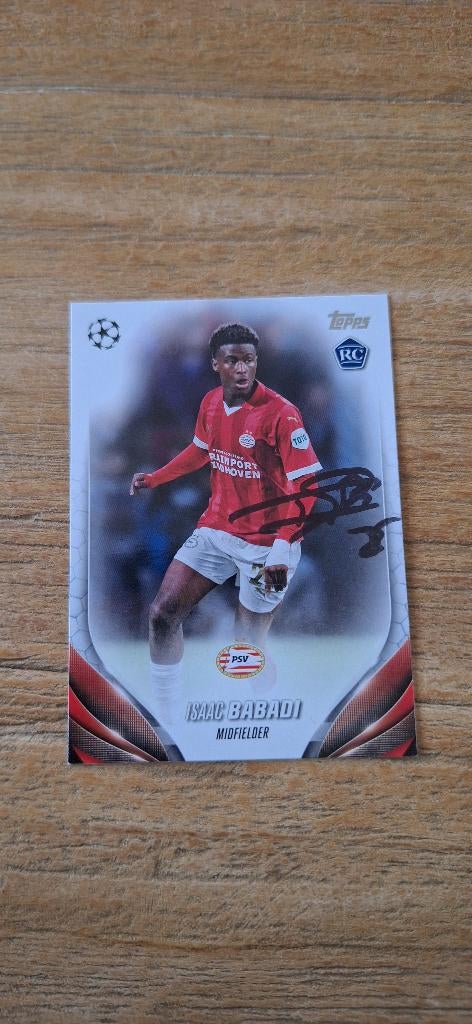 Topps trading card met handtekening; Isaac Babadi #2 PSV, Ophalen of Verzenden, Nieuw, PSV, Spelerskaart