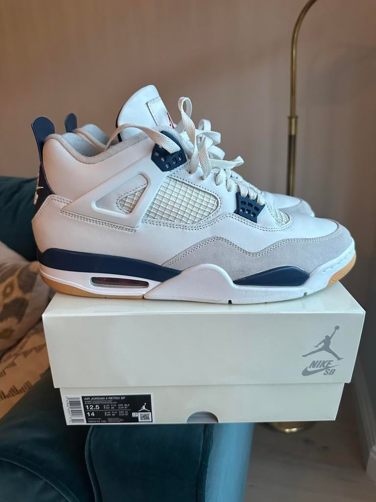 SB x Nike Air Jordan 4 Retro SP Navy US12.5/EU47, Ophalen of Verzenden, Zo goed als nieuw, Blauw
