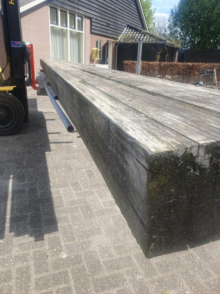 Gelamineerde balken 21x21 cm 2/770 cm, Tuin en Terras, Ophalen, 250 cm of meer, Balken