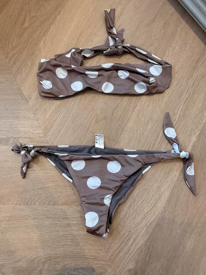 Fendi Bikini Bruin met Witte Stippen - Maat 42, Kleding | Dames, Badmode en Zwemkleding, Zo goed als nieuw, Bikini, Bruin, Ophalen of Verzenden