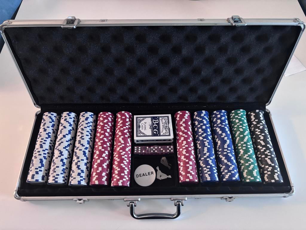 Pokerset in koffer, Vijf spelers of meer, Ophalen, Zo goed als nieuw